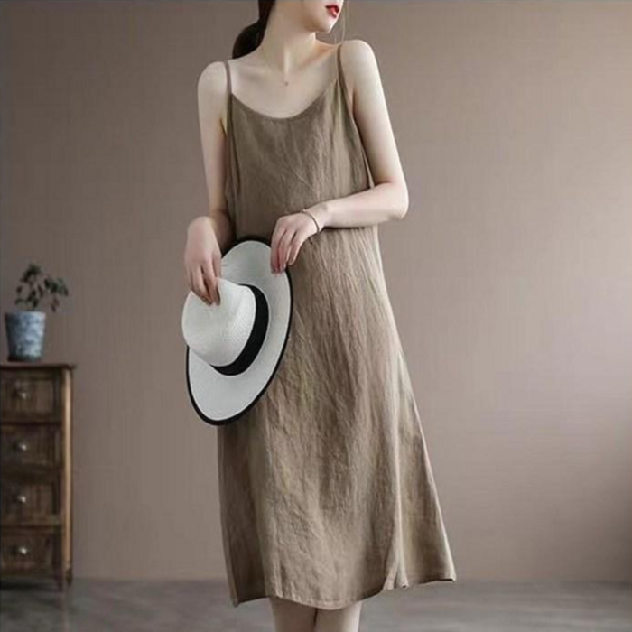 엔젤D 여성 여름 면 끈 나시 원피스