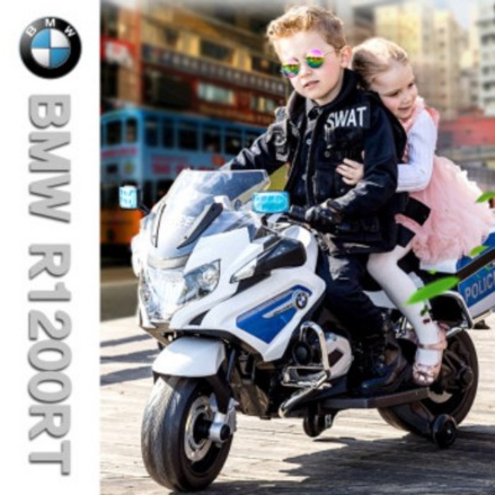 bmw바이크 BMW 1200RT 유아전동오토바이 어린이전동바이크 유아스쿠터 수납공간적용, 화이트