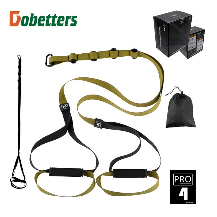 TRX 저항밴드 복근 트레이너 파워 텐션 검정 운동기구 전신 피트니스 BANDIT