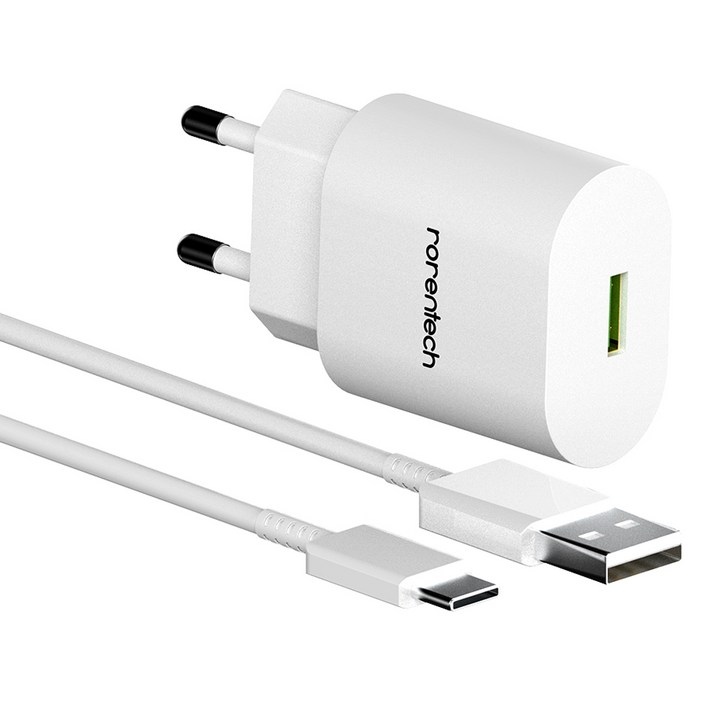 로랜텍 18W 고속충전기  USB C타입 케이블 1.2m 세트