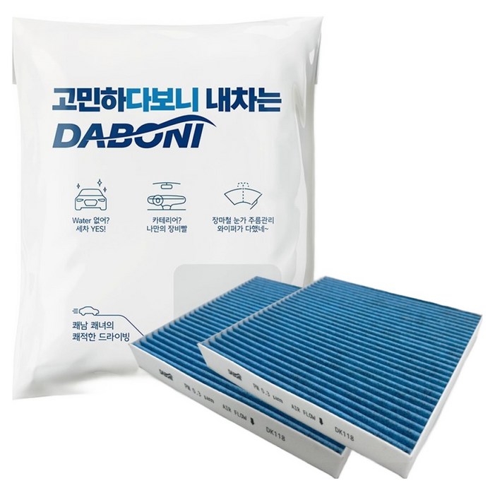 다보니 PM0.3 블루 활성탄 4세대 카니발 KA4 전면 후면 필터 세트
