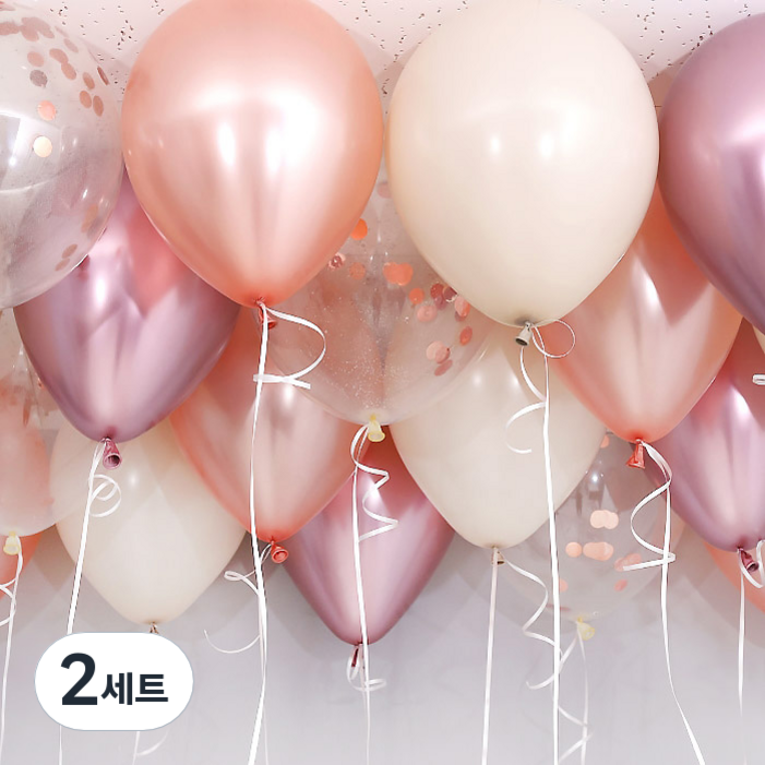 조이파티 천장풍선 컨페티 핑크샌드 세트