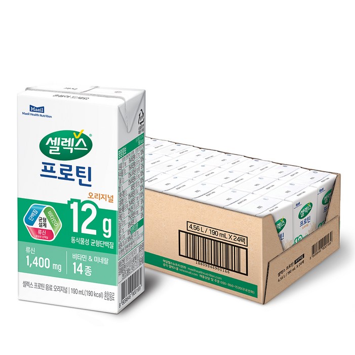 셀렉스 프로틴 오리지널, 190ml, 24개 셀렉스 프로틴 오리지널, 190ml, 24개