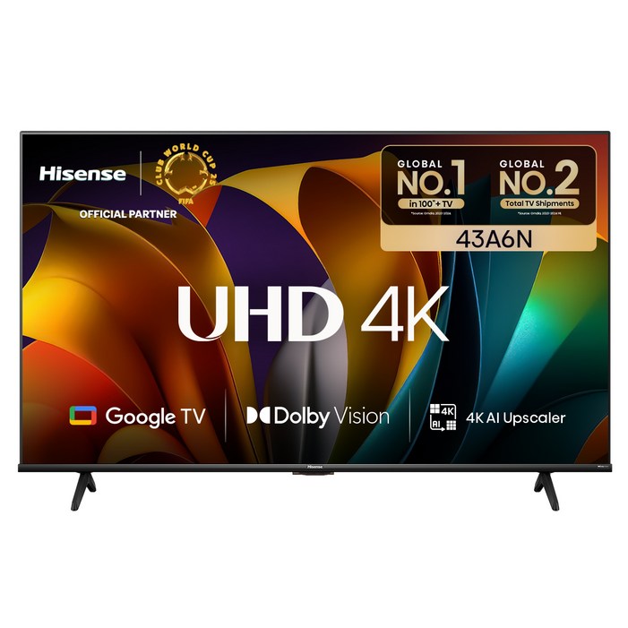 HISENSE 4K UHD LED 스마트TV 43A6N, 108cm43인치, 43A6N, 스탠드형, 고객직접설치