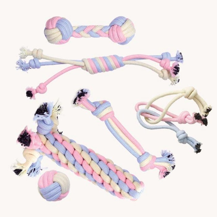 리스펫 강아지 파스텔러버 터그놀이 로프 장난감 6종
