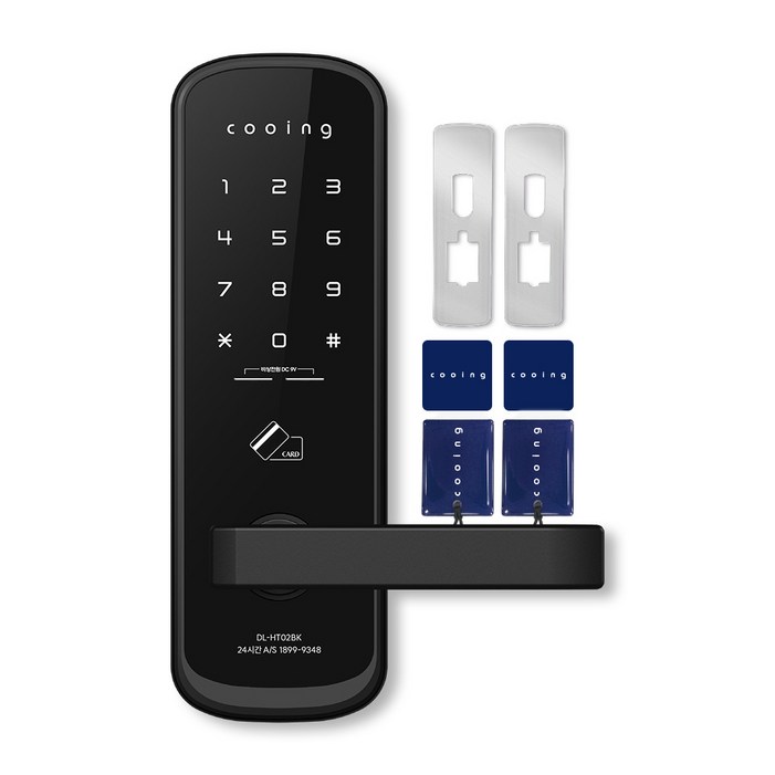 쿠잉전자 무타공 디지털 도어락  보강판 세트 DLHT02BK, DLHT02BK, 방문설치