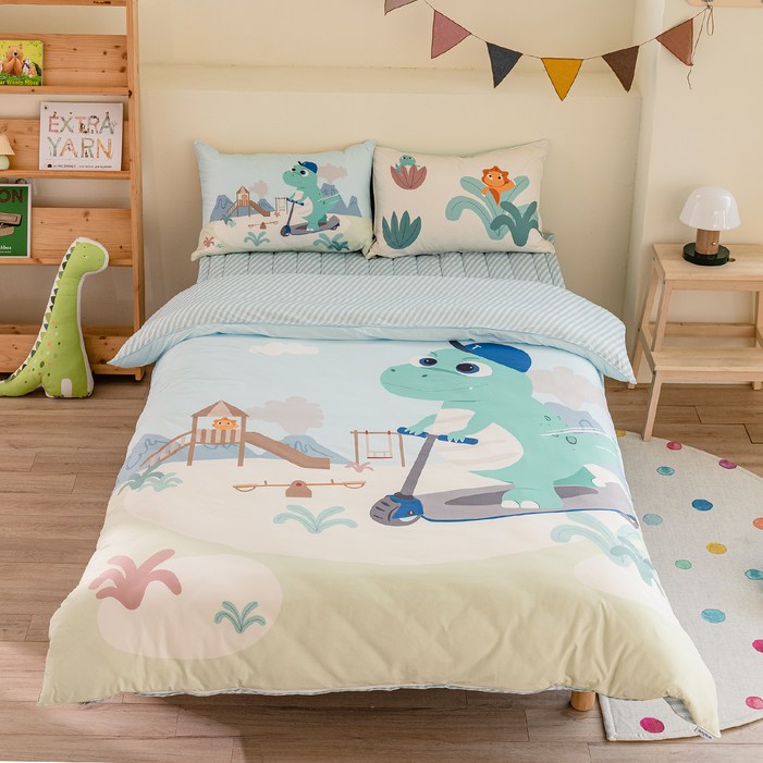 마이하우스 아동용 이불커버  베개커버  베개솜  패드 세트, 맥스보드 공룡