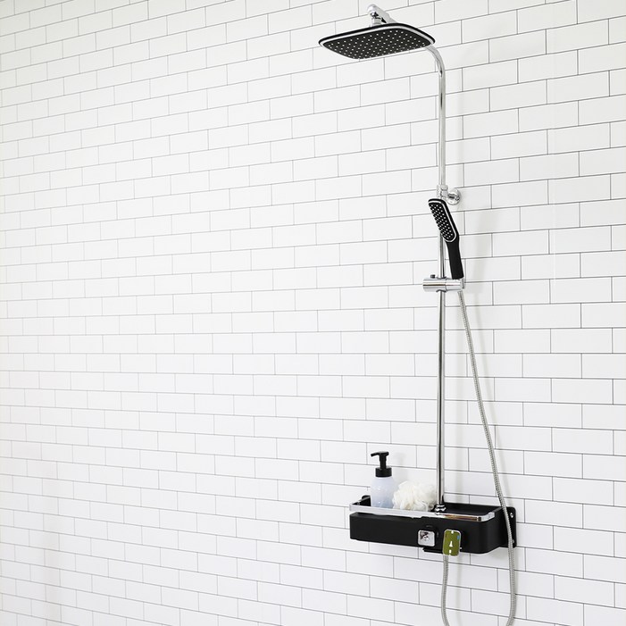 두진 루나 선반형 해바라기 샤워기 블랙 DJ5200 방문설치, 1개