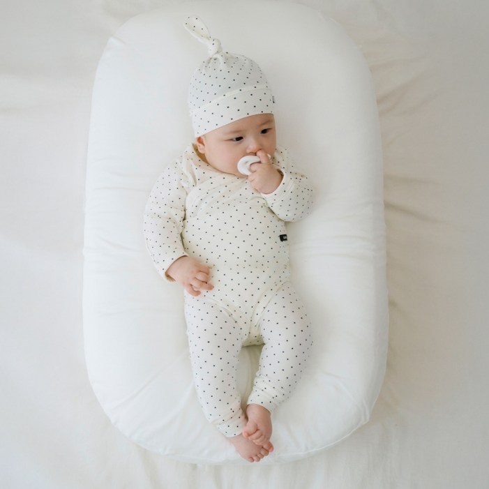 코니 신생아용 밤부 바디수트  레깅스  모자 세트