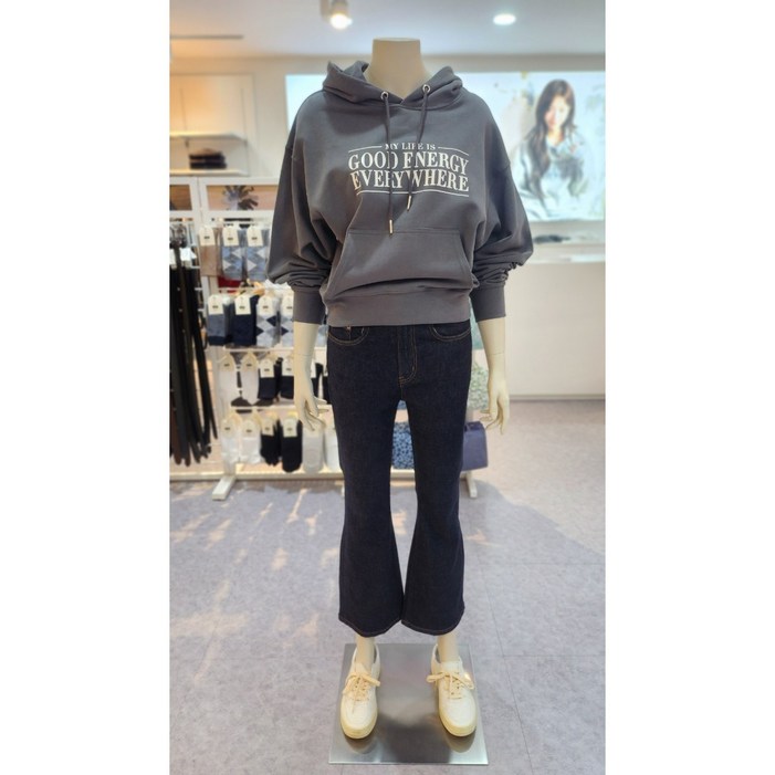 지오다노 여자 세미크롭 후드티셔츠(굿에너지) 325512