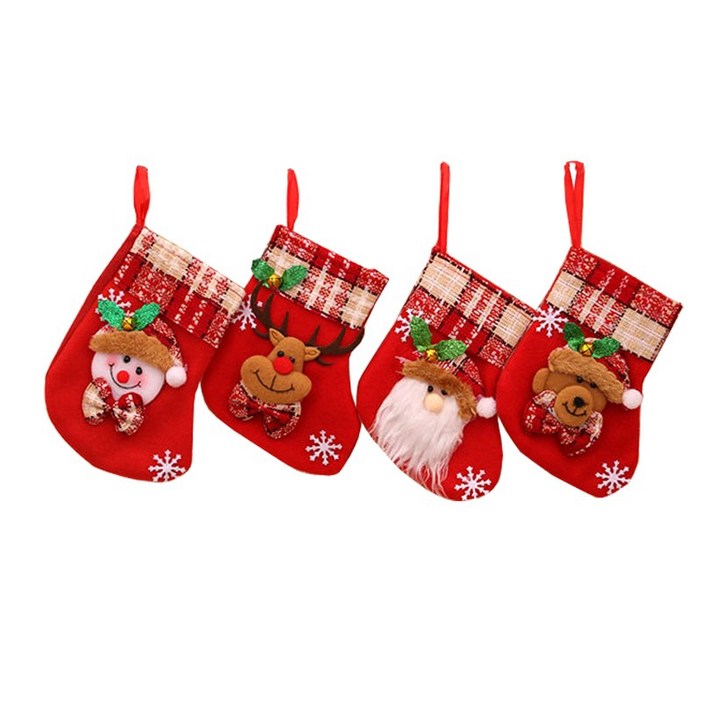 러브심플 크리스마스 산타 양말 주머니 성탄절 벽걸이 장식 트리장식 서프라이즈 선물 소품