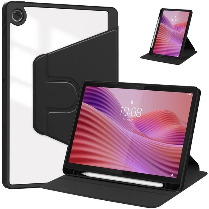 탭 K10 2nd K10C 케이스 레노버 탭 10.1 2025 TB311FU TB311XU 케이스 360 회전 백 스탠드 커버 Coque 연필 포함
