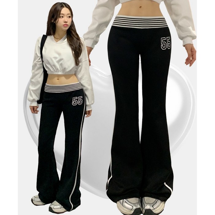 워너비뮤즈   Y2K찐로우라이즈  로우라이즈 부츠컷 트레이닝 팬츠