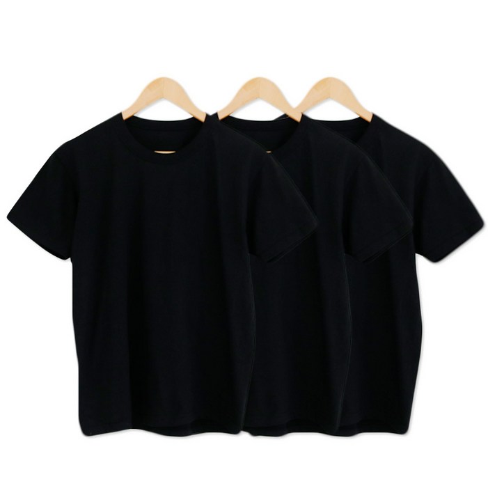 슬로비 국산 순면 남녀공용 반팔 티셔츠 3팩 - 투데이밈