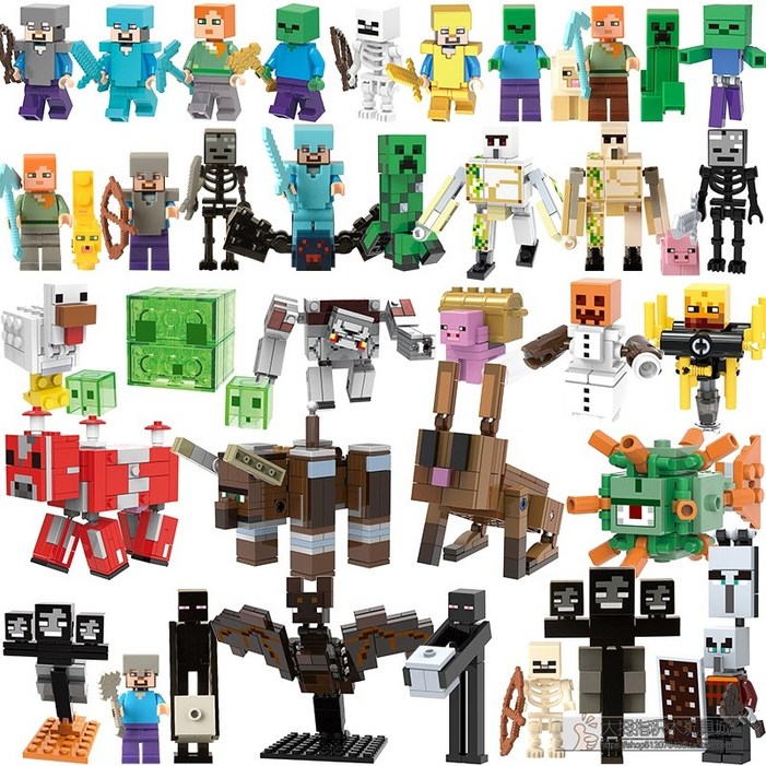 마인크래프트 스티브 호환레고 기사 탐험가 주민 블럭 및 미니 캐릭터 키덜트 피규어 블록