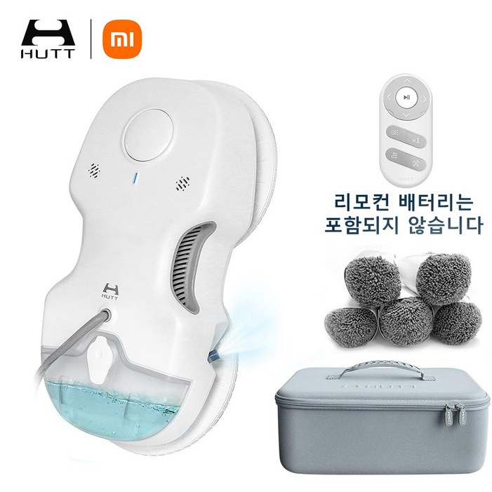 허트 HUTT 유리창 로봇청소기 C6 자동 분수 건습식 청소 KC인증 한국형 코드+리필걸레5세트