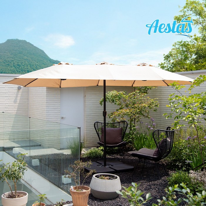 아이스타스 특대형파라솔 4.6M 초대형 접이식 파라솔, 파라솔 본품 베이지