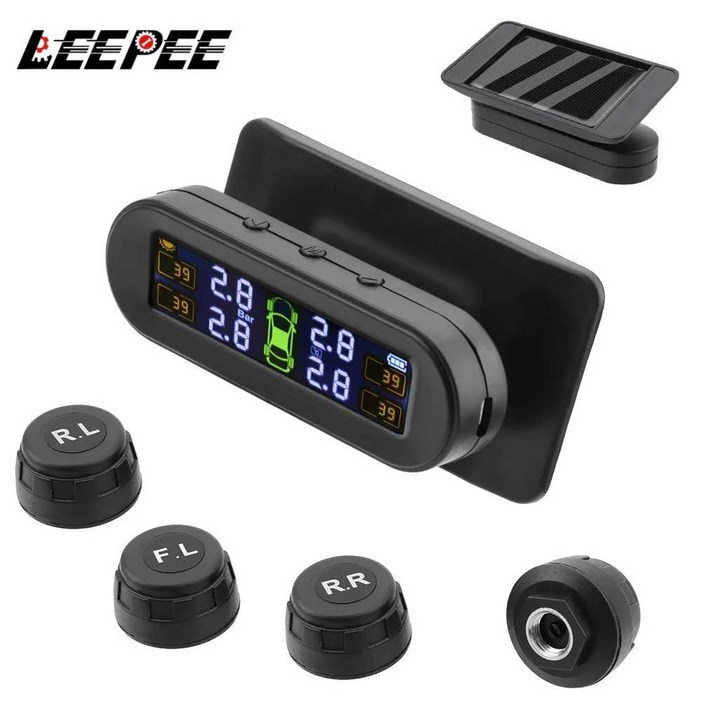 거치형커브드모니터 타이어 자동차 압력 TPMS 경고 절약 4 개의 외부 센서 세트