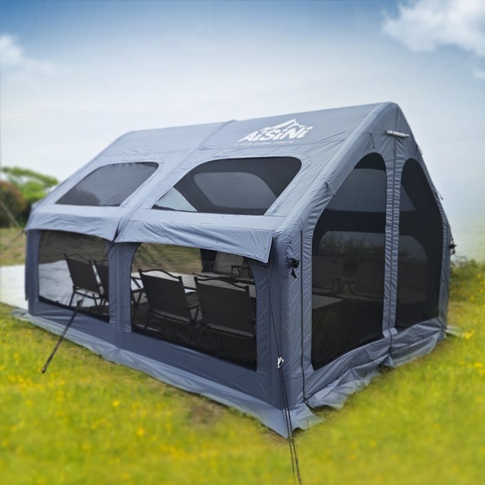 AISINI 확장형 자동 에어 타프쉘 타프스크린 그늘막 텐트 대형 화재방지 난연재질, 애쉬그레이