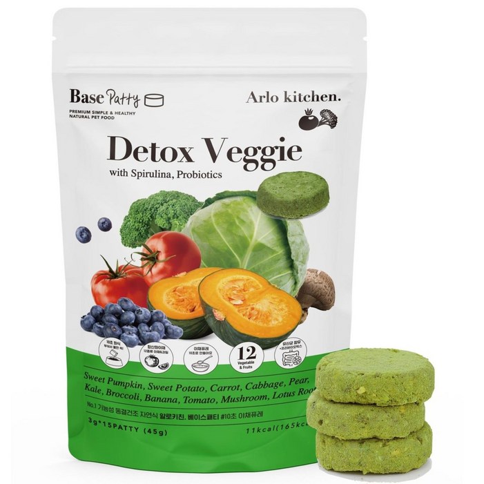 알로키친 강아지 12종 야채 자연식 디톡스베지 15개입, 45g, 1개