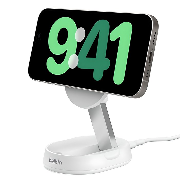 벨킨 Qi2 부스트 차지 프로 컨버터블 마그네틱 무선 충전 스탠드 WIA008btWH
