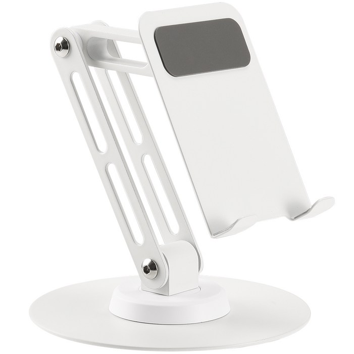 Zaxnouvi 360도 회전 알루미늄 스마트폰 홀더 접이식 태블릿 핸드폰 스탠드 거치대, 1개, 화이트