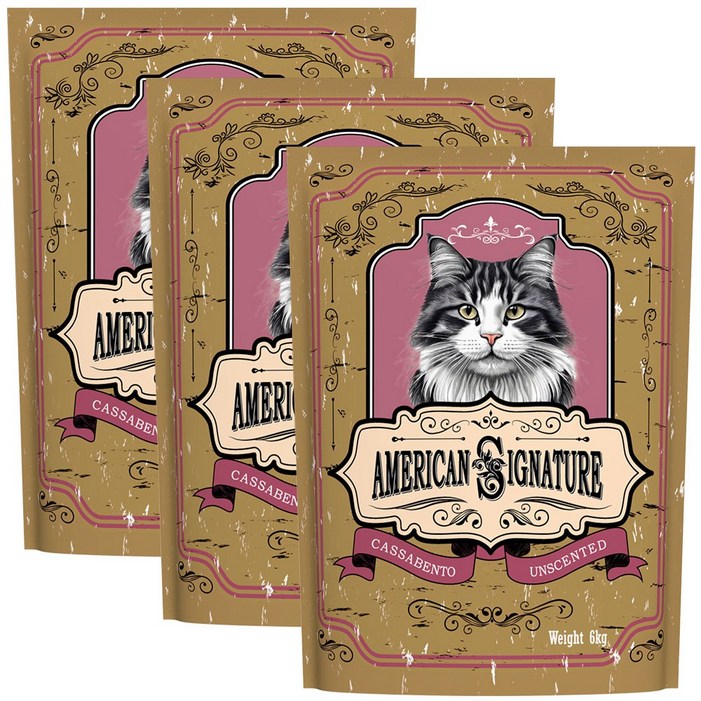 아메리칸 시그니처 고양이모래, 카사벤토, 3개, 6kg