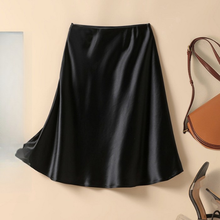 유니픽 여성 실크 A라인 미니 스커트 패션 우아한 스타일qq