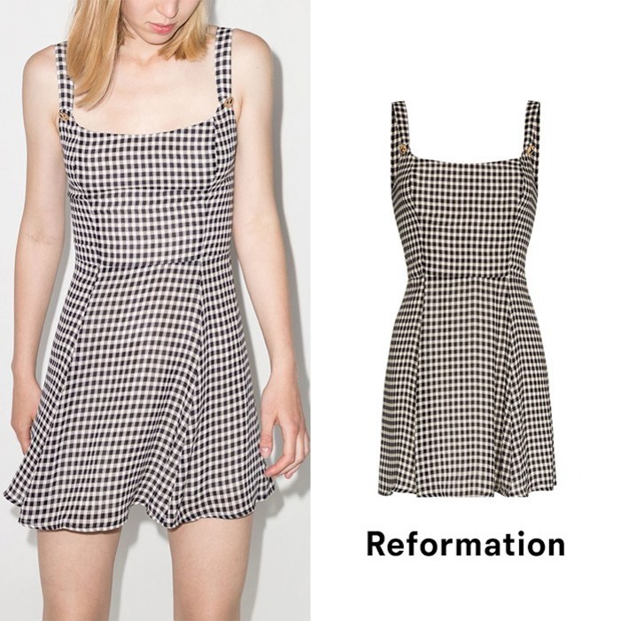 Reformation 리포메이션 깅엄 미니 드레스 원피스