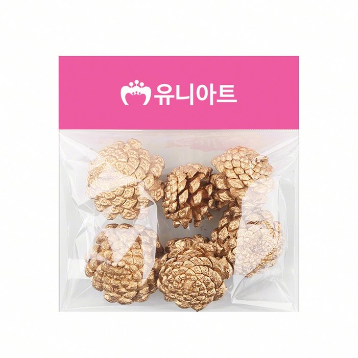 천연솔방울 담아보리 크리스마스트리 솔방울금색
