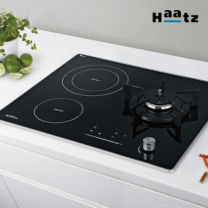 하츠 하이브리드 3구 GEC3601GARH 하이라이트 가스레인지 쿡탑 후드연동, LPG 프로판가스