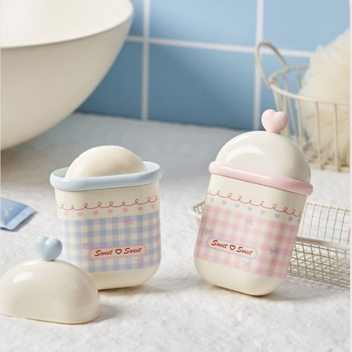 토브몰 스윗하트 휴대용 비누케이스 뚜껑형 비누통 여행 헬스 캠핑