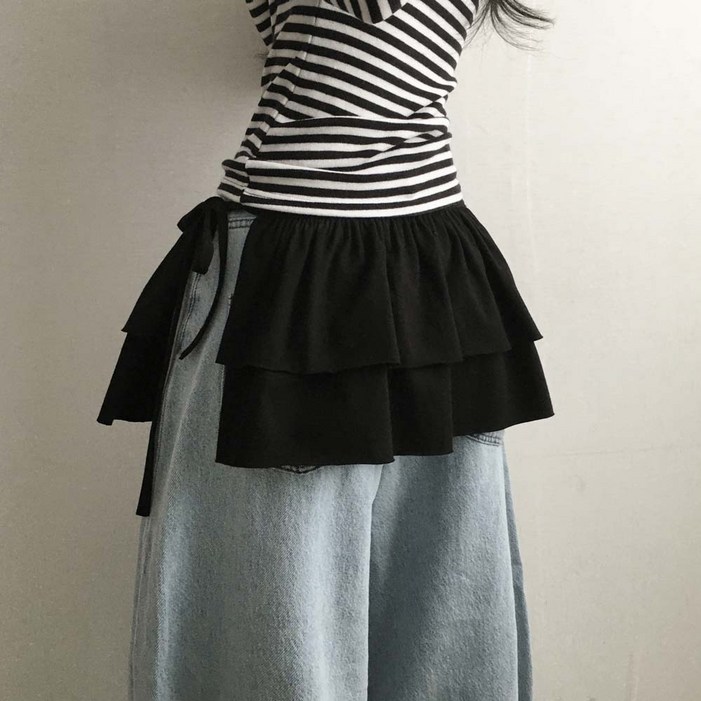 셔링 프릴 레이어드 미니 랩스커트 치마 3color