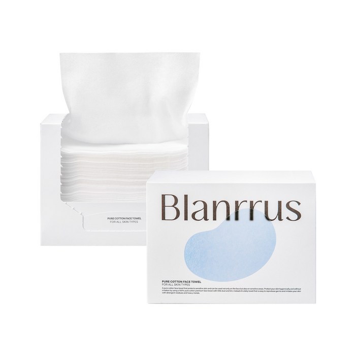 블랑루스 퓨어 코튼 페이스 타올 순면 스킨케어 수건대용 클렌저, 1개