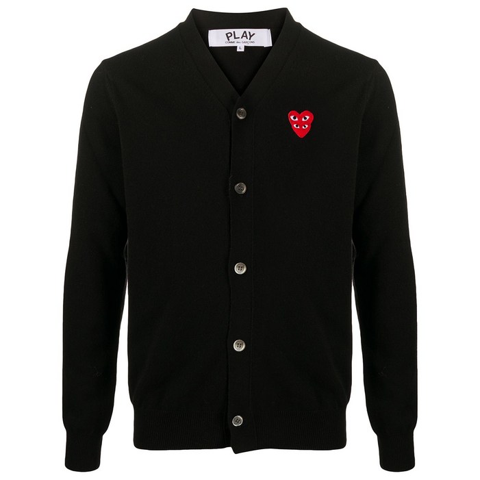 꼼데가르송플레이 하트 로고 버튼다운 가디건