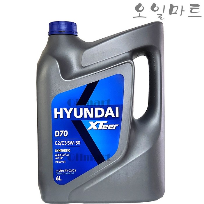 오일마트 현대 엑스티어 울트라 RV C2C3 5W30 6리터 디젤가솔린 합성엔진오일 제품명 변경 D70 C2C3, 현대 엑스티어 울트라 RV 5W306L, 1개