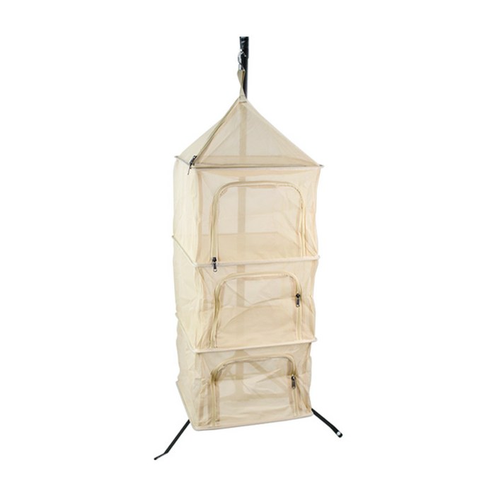 쿨맨 다용도 캠핑 식기건조망, 건조망 아이보리 A  기본형, 3단