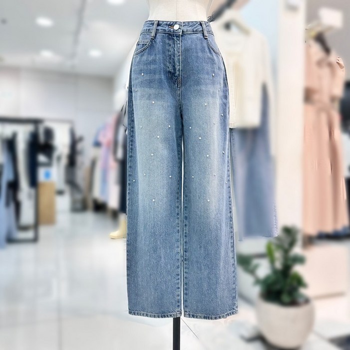 잇미샤 주얼리 포인트 배기핏 데님 팬츠ITO8DPT130_ 2407526