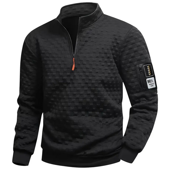 남성용 와플 하프집업 니트 트렌디함과 보온성 동시에