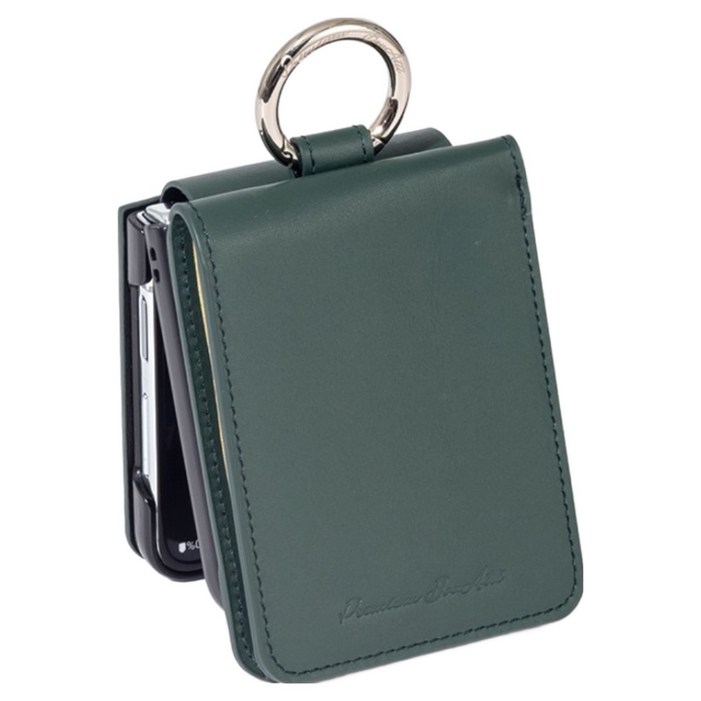 본아띠 다빈치 천연소가죽 비비지 지갑형 갤럭시 Z플립4 F721N 전용 케이스