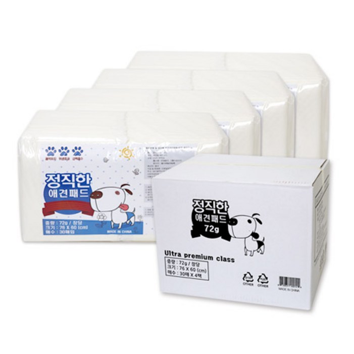 정직한패드 76 x 60cm 울트라프리미엄 72g 대형 30매 x 4팩 정직한패드 76 x 60cm 울트라프리미엄 72g 대형 30매 x 4팩