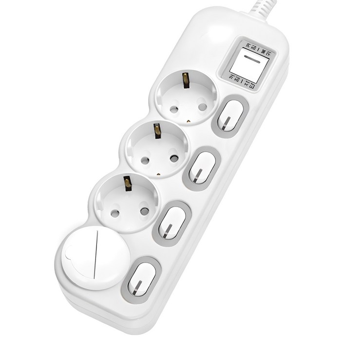 에코파워탭 LED 개별 과부하차단 멀티탭 4구 CSG-40415 + 안전커버