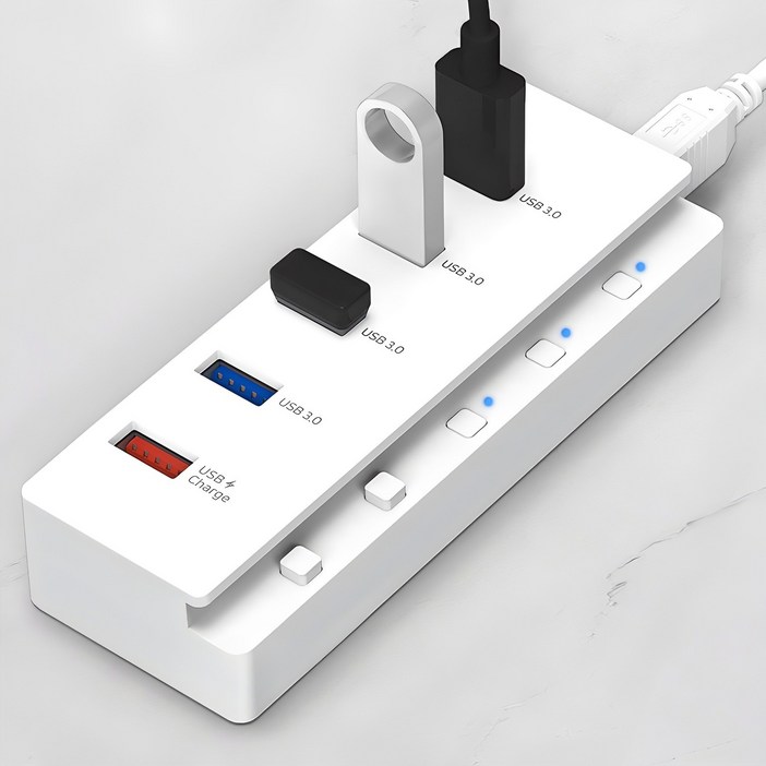 홈플래닛 5포트 USB3.0 유전원허브 USB4 충전1 HUB5PT HUB5P C5HUB