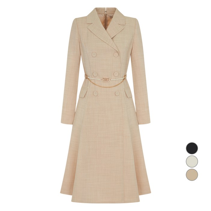 라인어디션 여성용 진주 벨티드 원피스