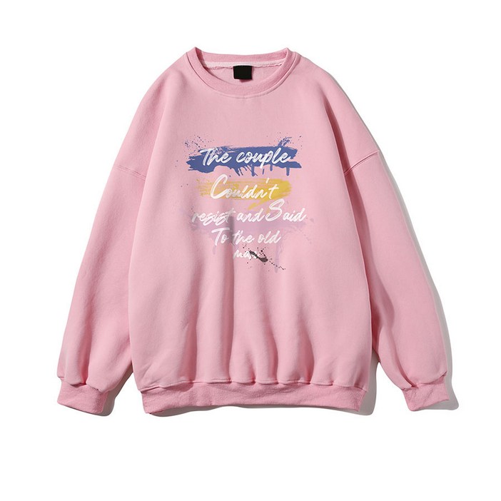 AOULS 아울스 여성용 루즈핏 물감 프린팅 아웃도어 맨투맨 W6107