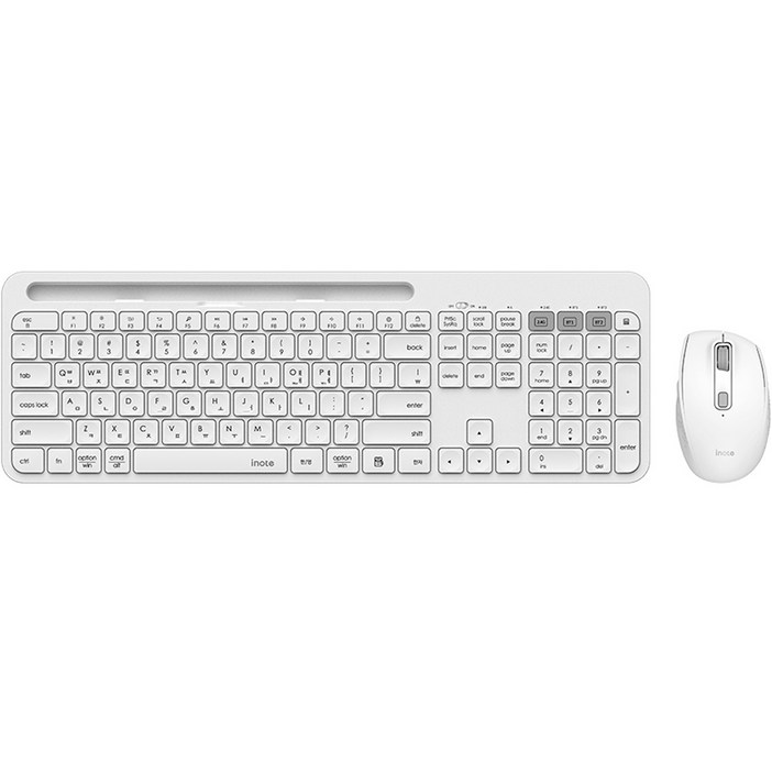 아이노트 멀티페어링 무선 블루투스 키보드  마우스 세트, 일반형, KM680RB, 화이트