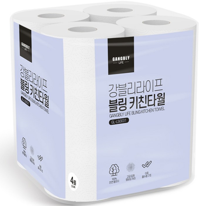 강블리라이프 블링 천연펄프 키친타월 150매