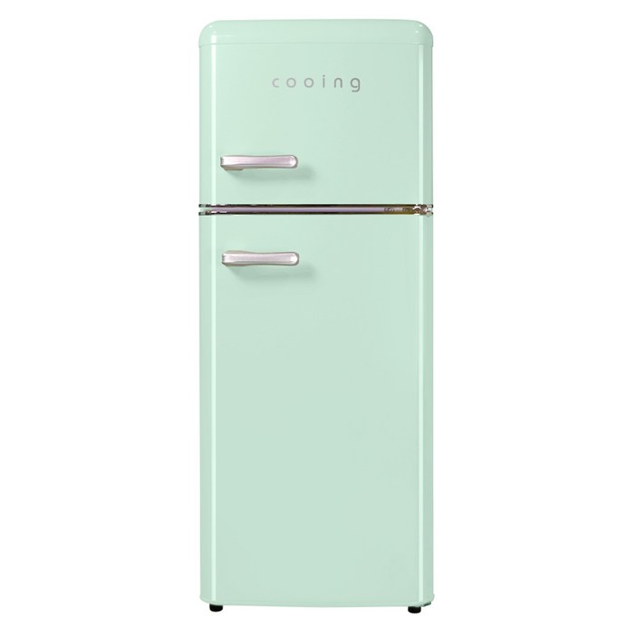 쿠잉전자 레트로 115L 2도어 냉장고 방문설치
