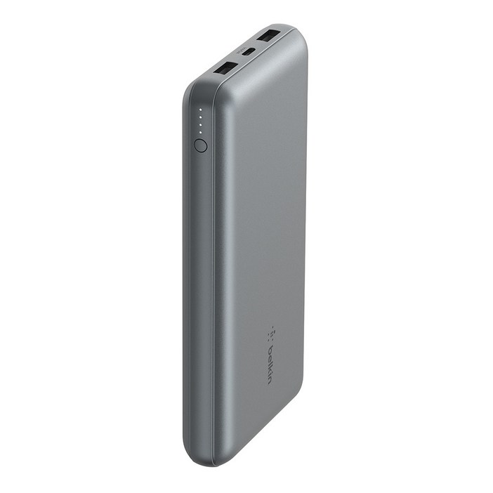 벨킨 BoostCharge 3포트 동시 충전 고속 충전 아이폰 갤럭시용 보조배터리 15W, BPB012btGY, 스페이스 그레이