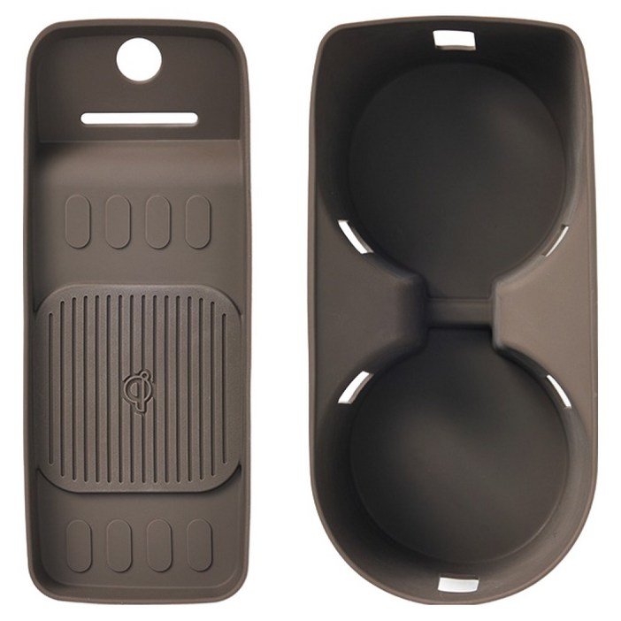 메이튼 팰리카빈 디 올 뉴 팰리세이드 LX3 튜닝 용품 실리콘 커버 7인승 무선 충전 패드  컵홀더 세트, 1세트, 브라운
